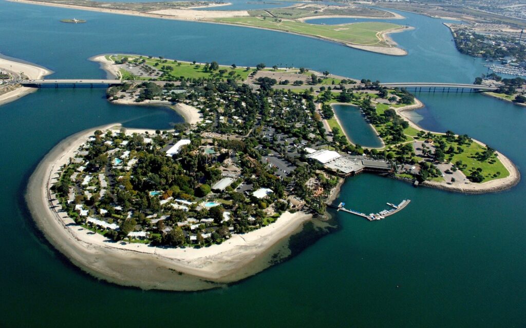 Courtesy Paradise Point Resort Mission Bay aerial San Diego Image by San Diego Tourism