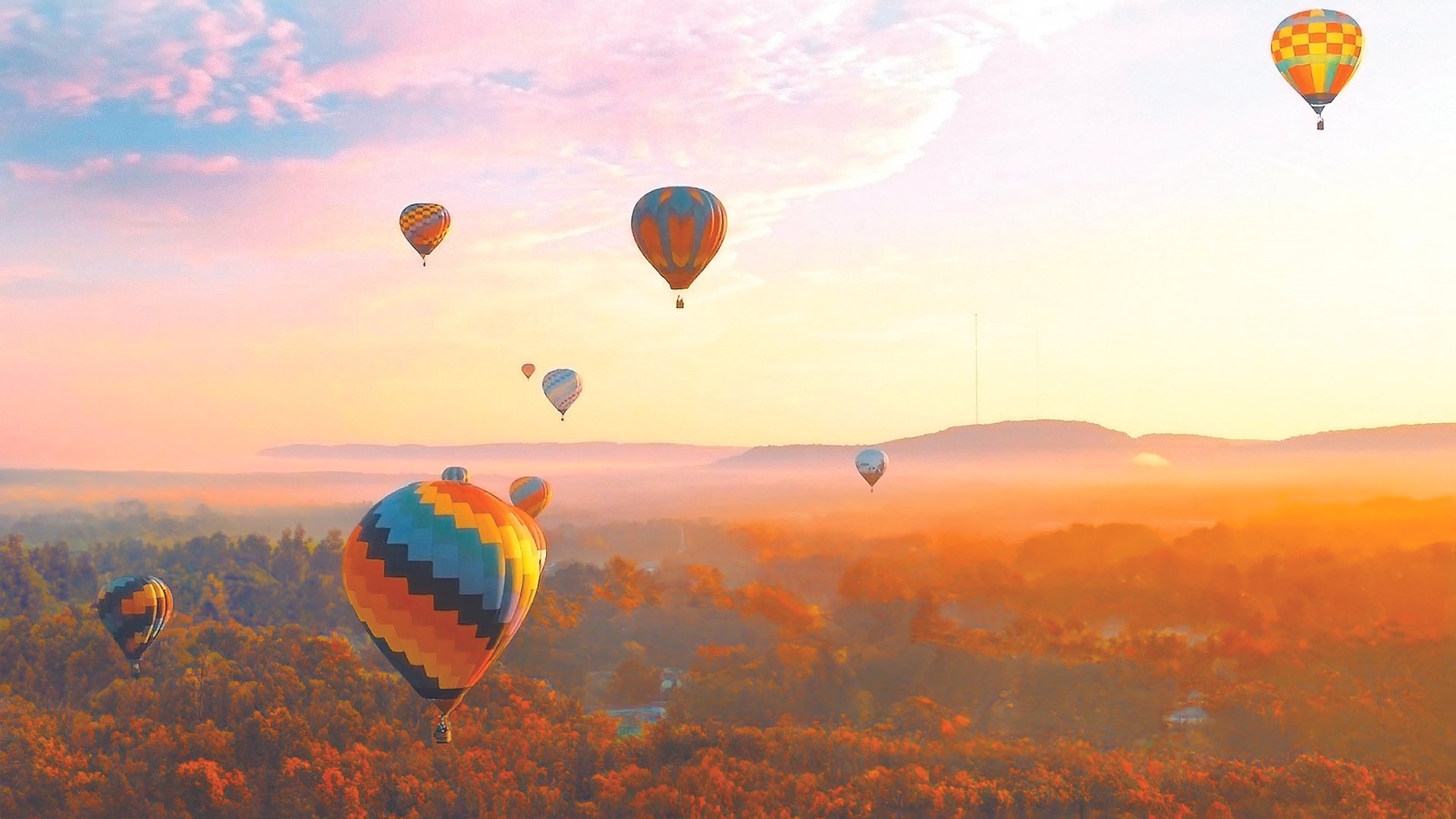 Hot Air Ballooning in Connecticut on a sunny day