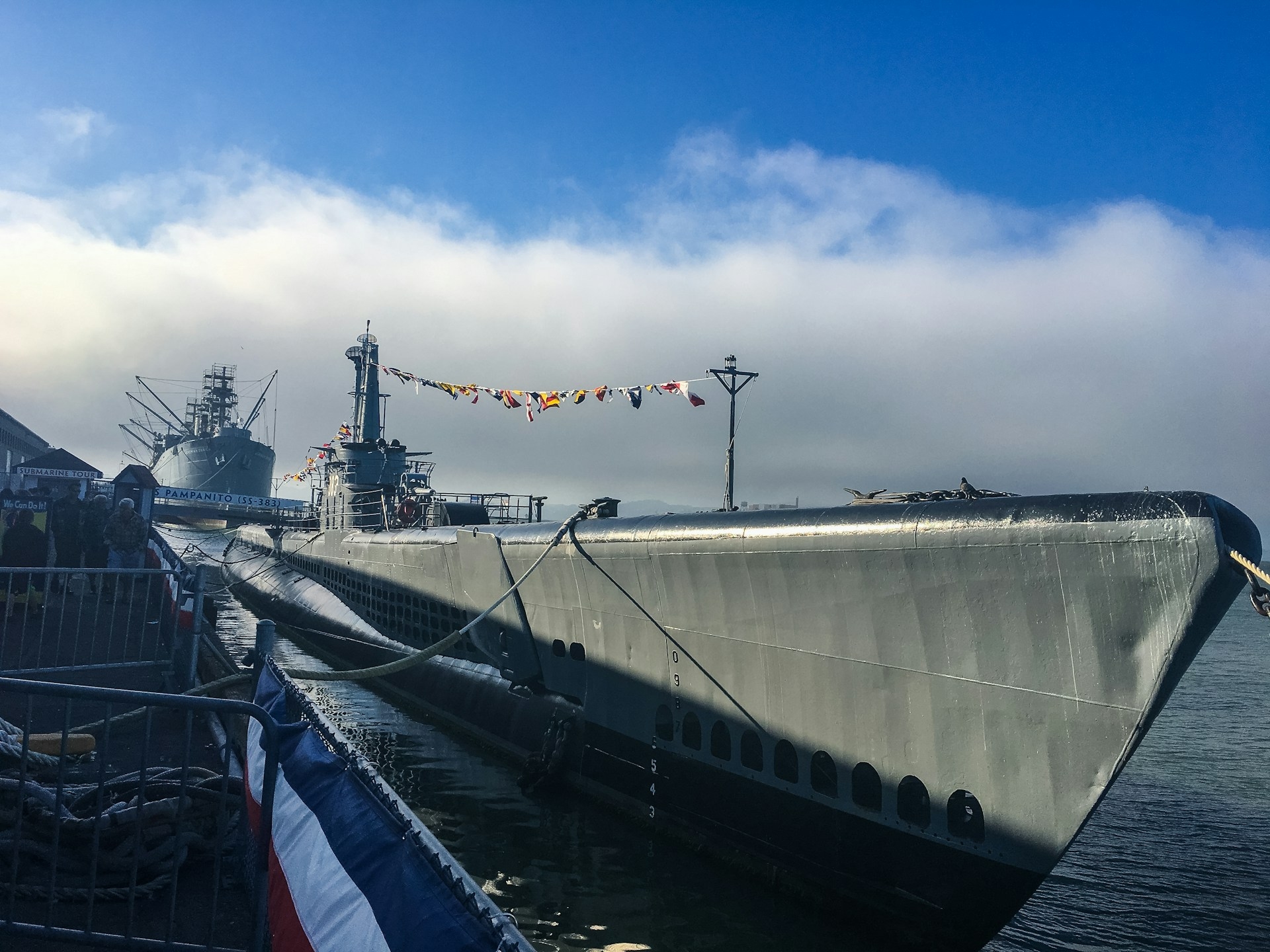 USS Pampanito Submarine San Francisco docked at Pier 39