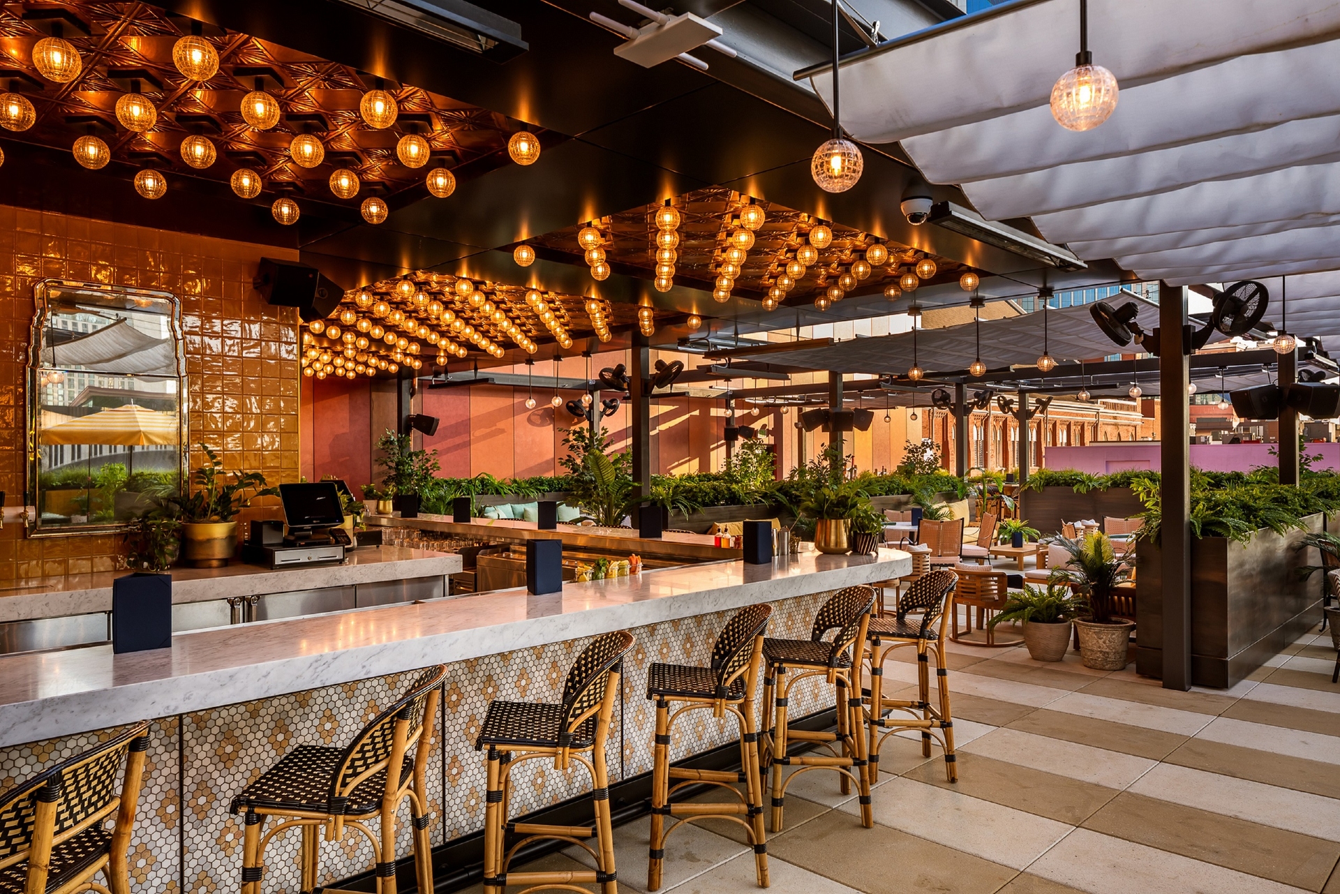 1230 Club The Rooftop Bar Dining Area PC Seth Parker Oct 2021 Nashville TN Image by Nashville Music City