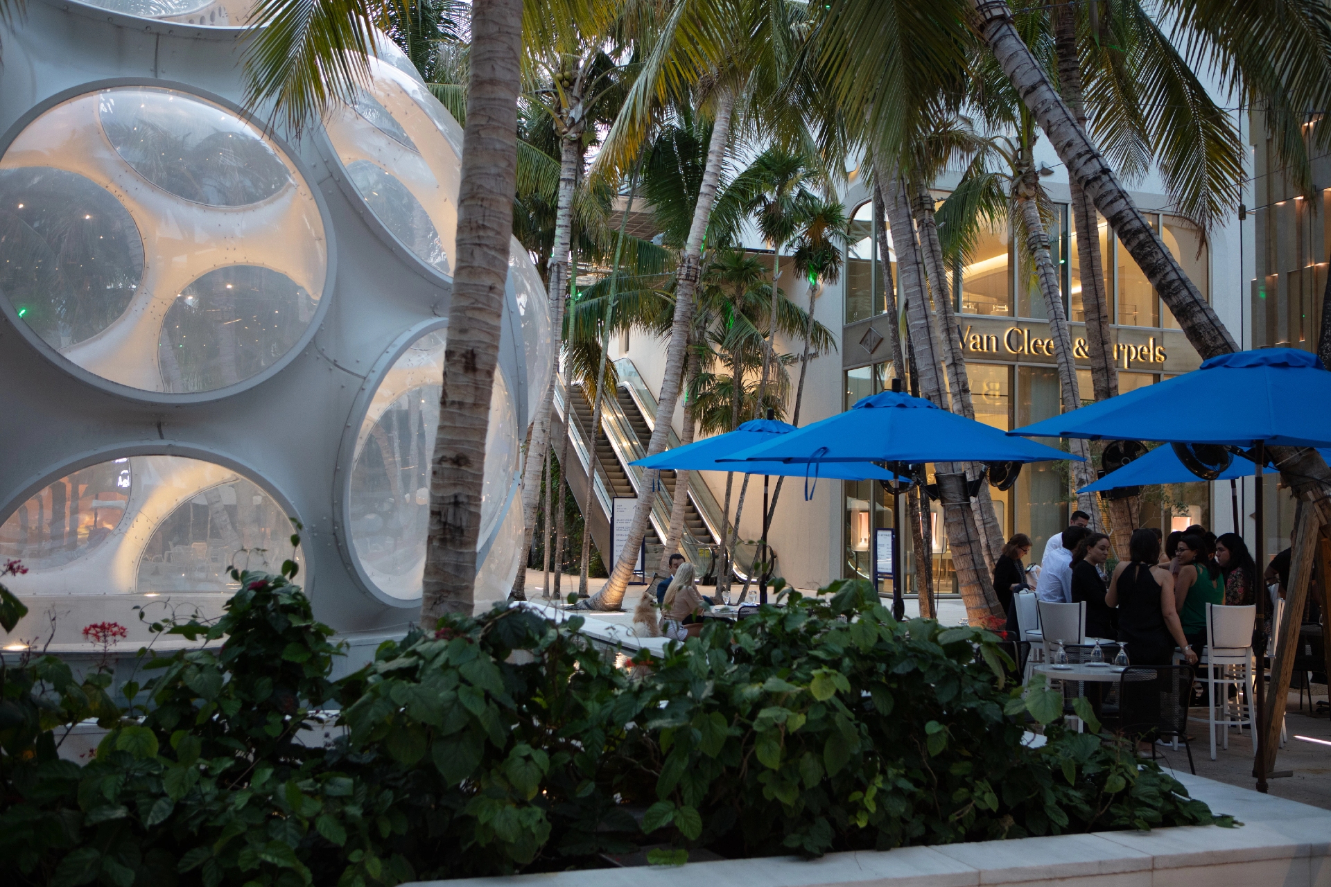 Miami Design District Palm Court Buckminster Fuller Flys Eye Dome Shopping Sculpture Miami Image By Greater Miami Convention Visitors Bureau