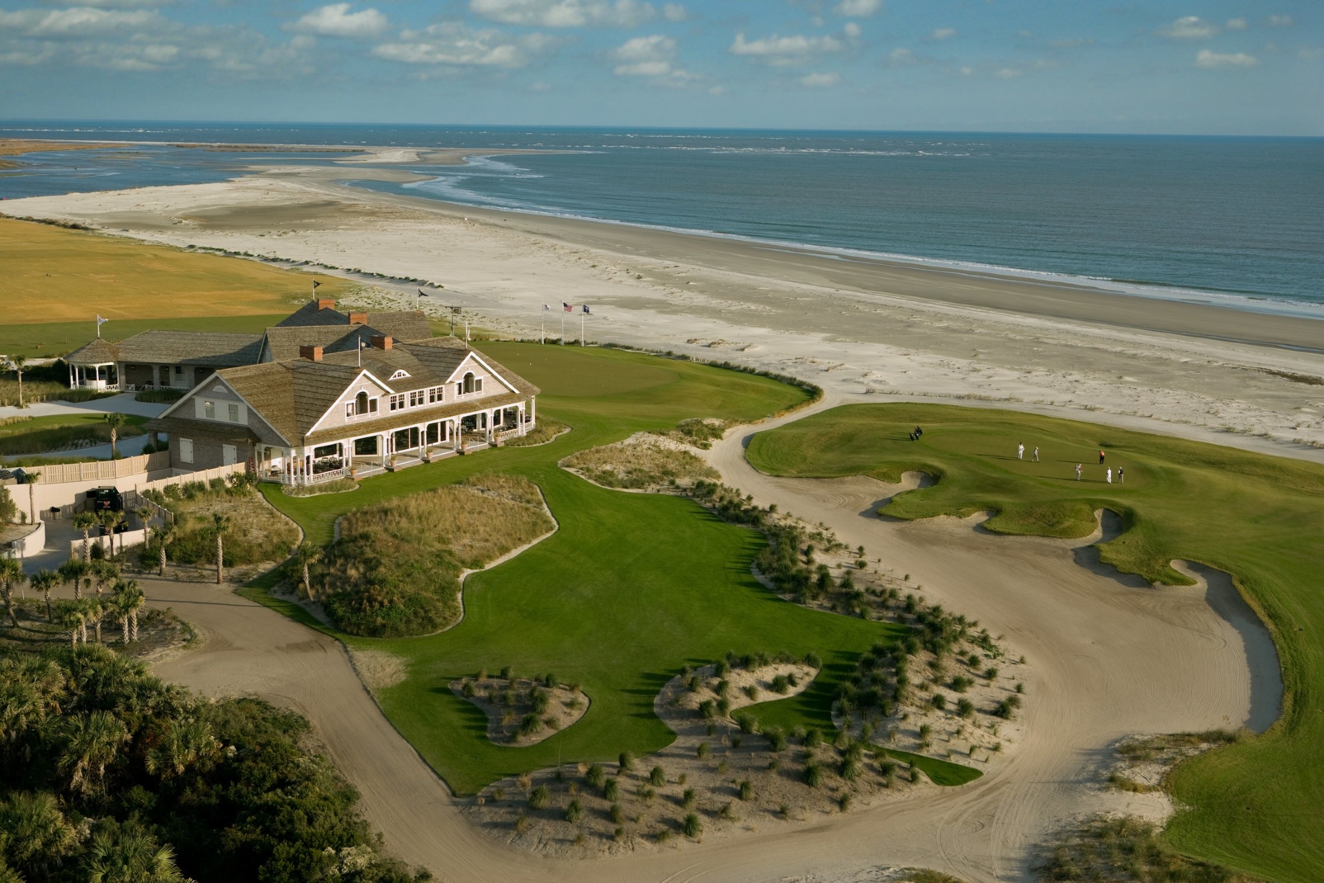 South Carolina Charleston Kiawah Ocean Course Clubhouse Aerial Image by Travel South USA