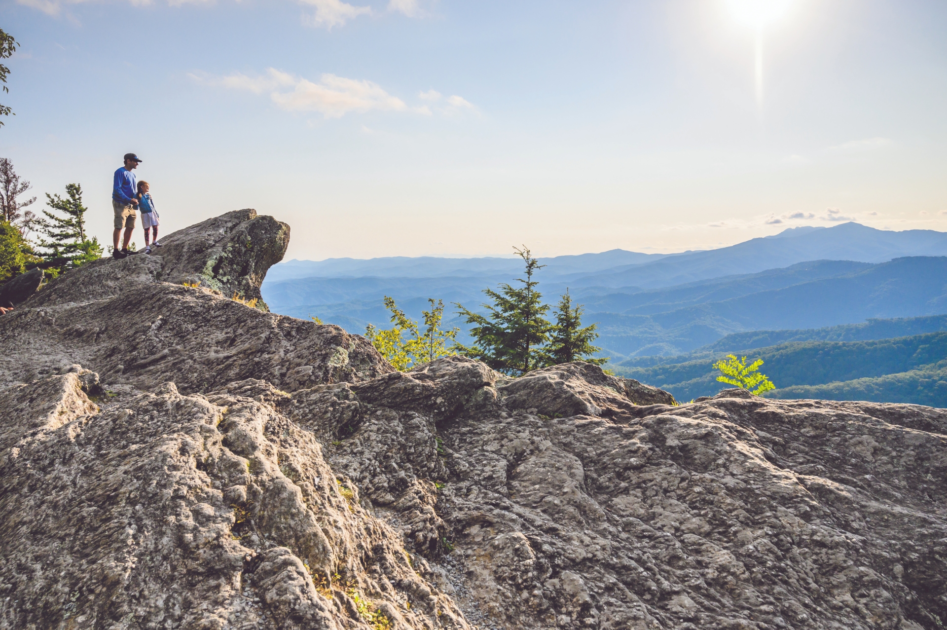 The Blowing Rock with Father and Daughter Credit VisitNC