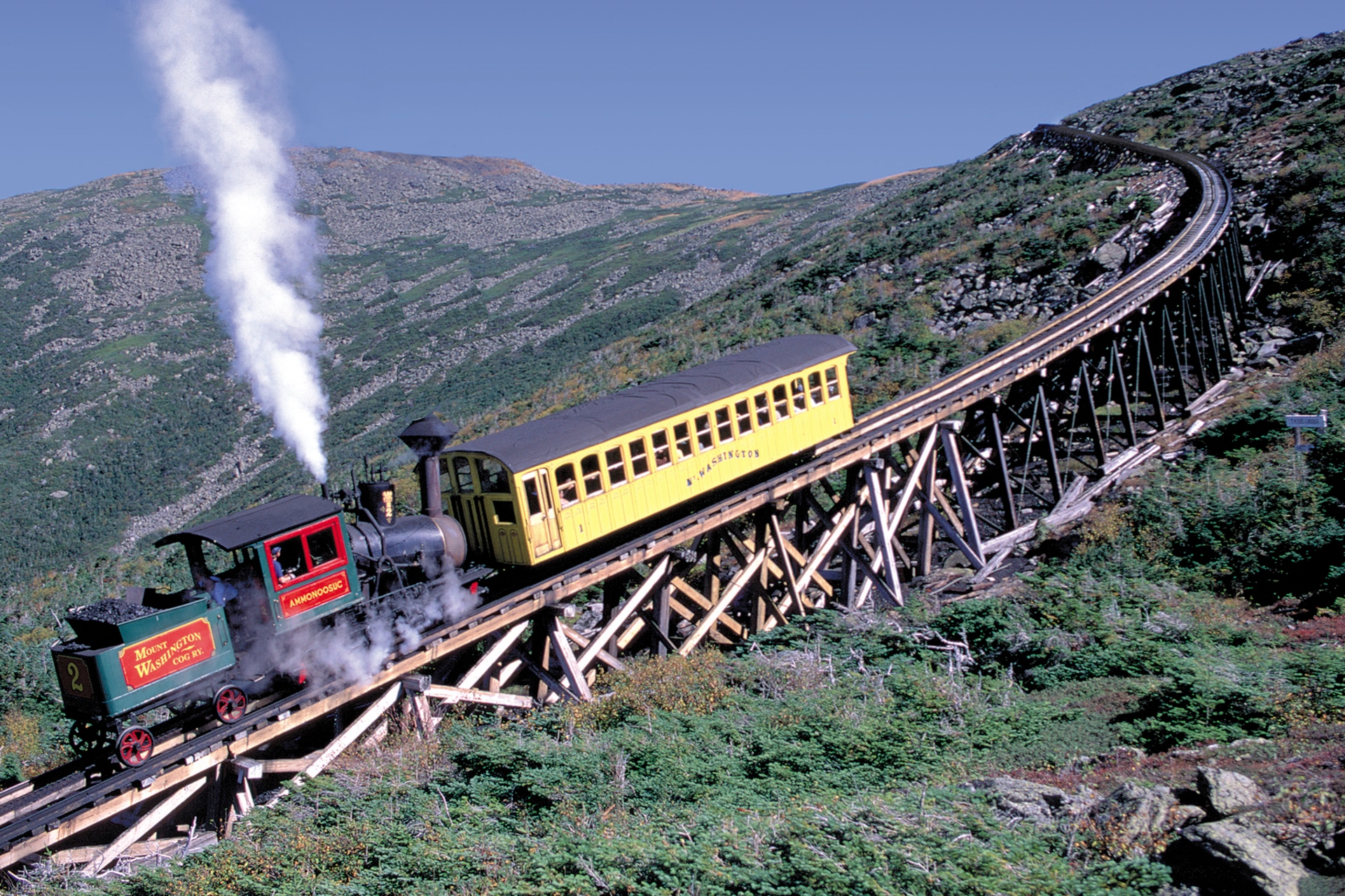 Cog Railway ascending Mount Washington, New Hampshire