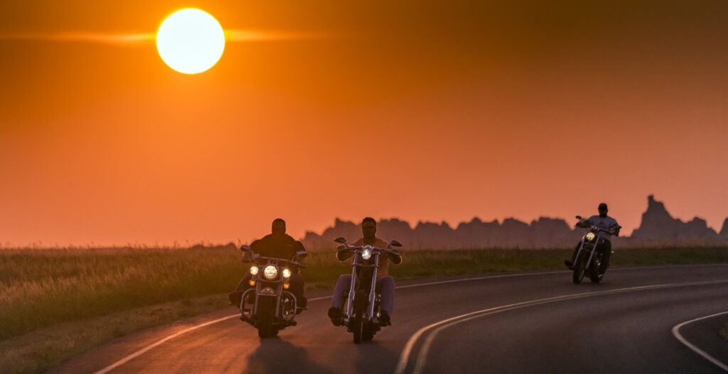 Motorcycling Pactola Lake in South Dakota