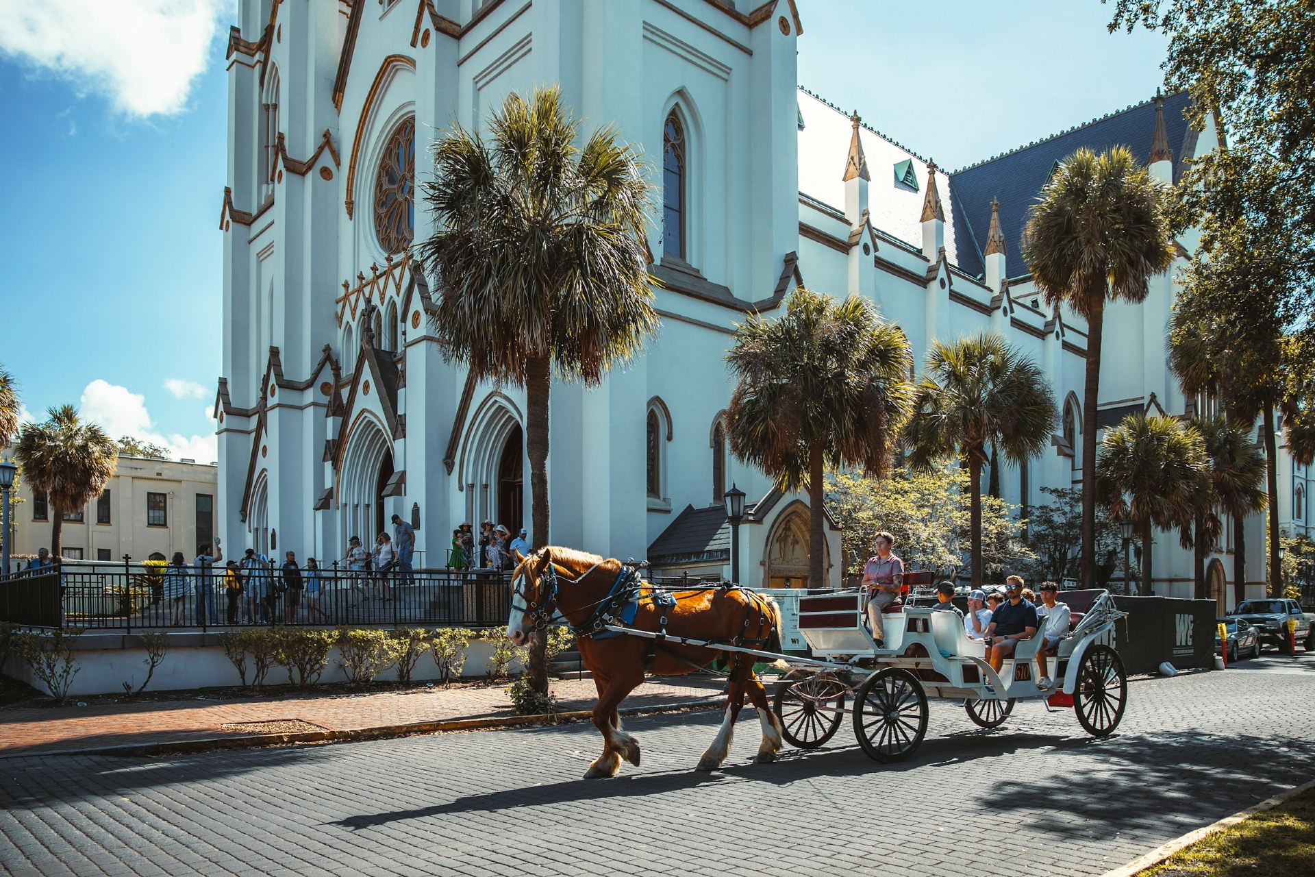 Savannah Cathedral Horse Cart Georgia Image By diane picchiottino unsplash