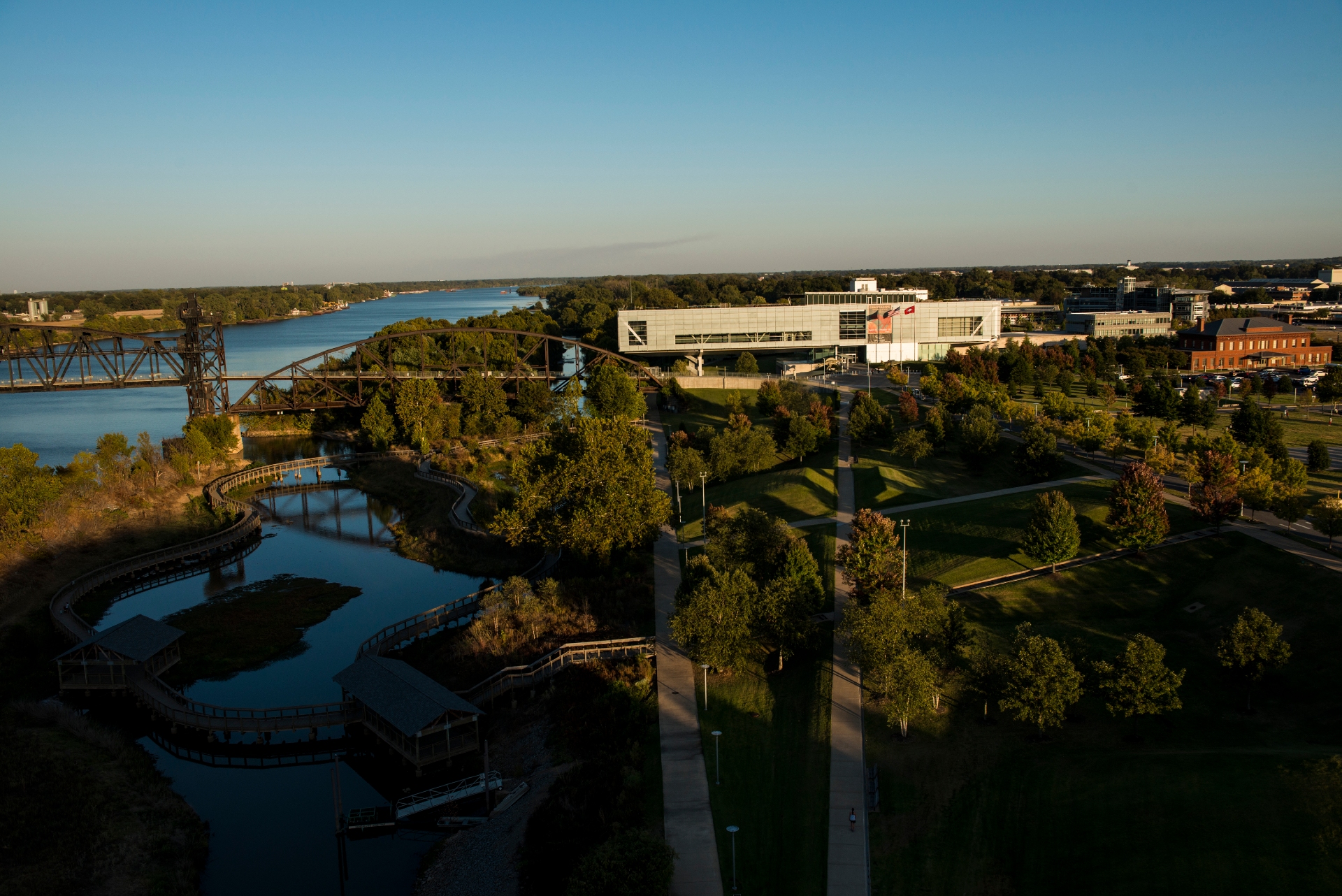 Clinton Presidential Center Little Rock Aerial Image By Arkansas The Natural State Tourism Board