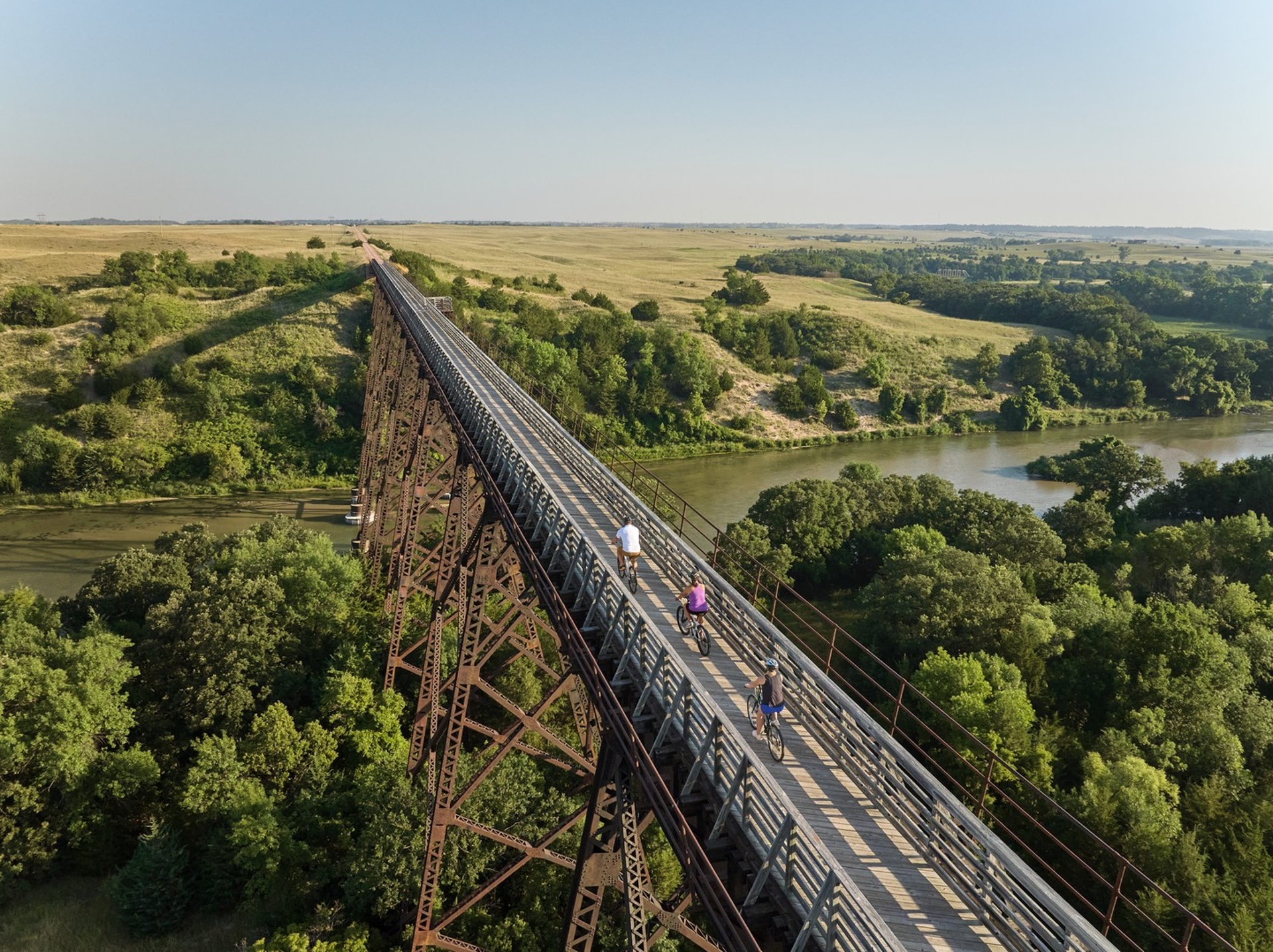 Cowboy Trail Bridge Bikers Crossing Photo Credit Clay Cook Visit Nebraska