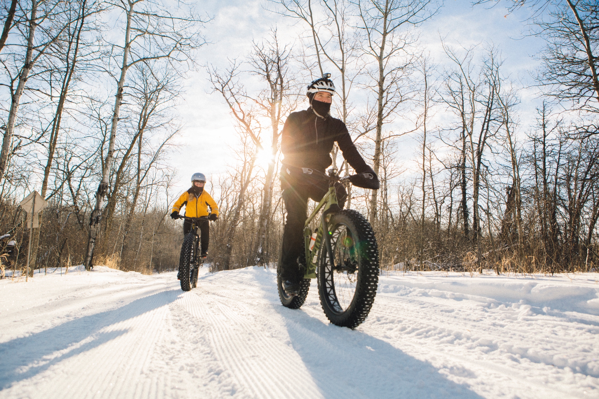 Fat tire biking at Lake Metigoshe State Park 7908