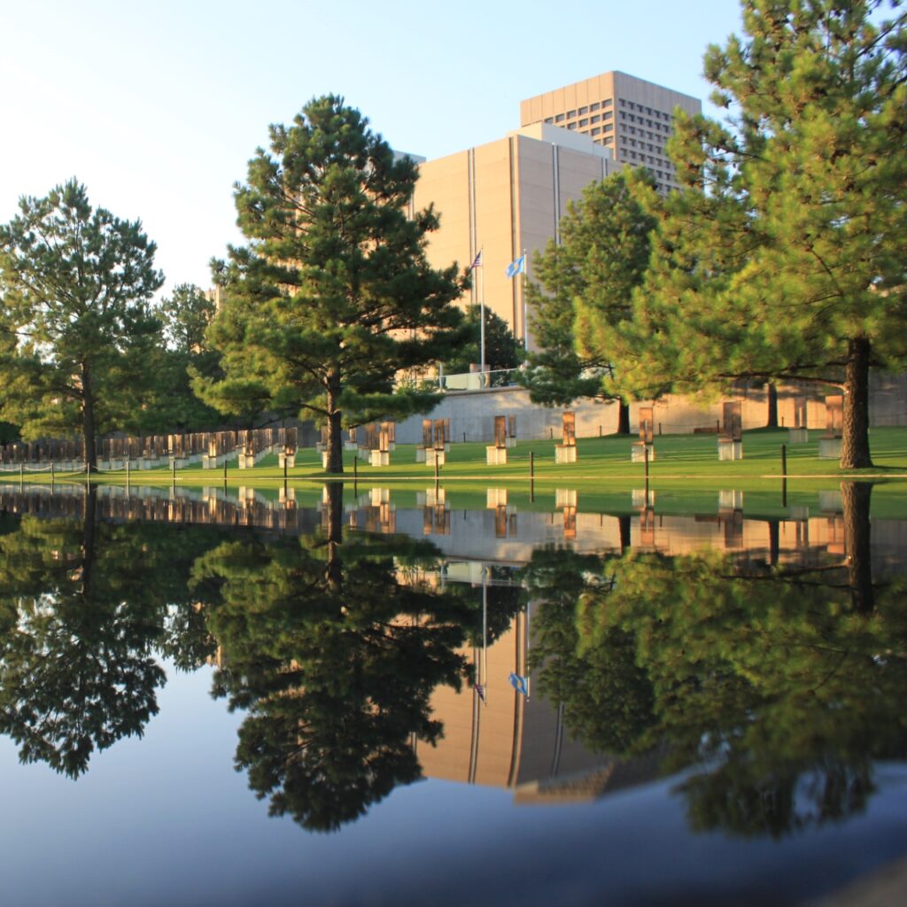 Oklahoma City National Memorial Reflection Pond OKCity OK Image By Travel Oklahoma Canuckiwi 1 e1741943491984