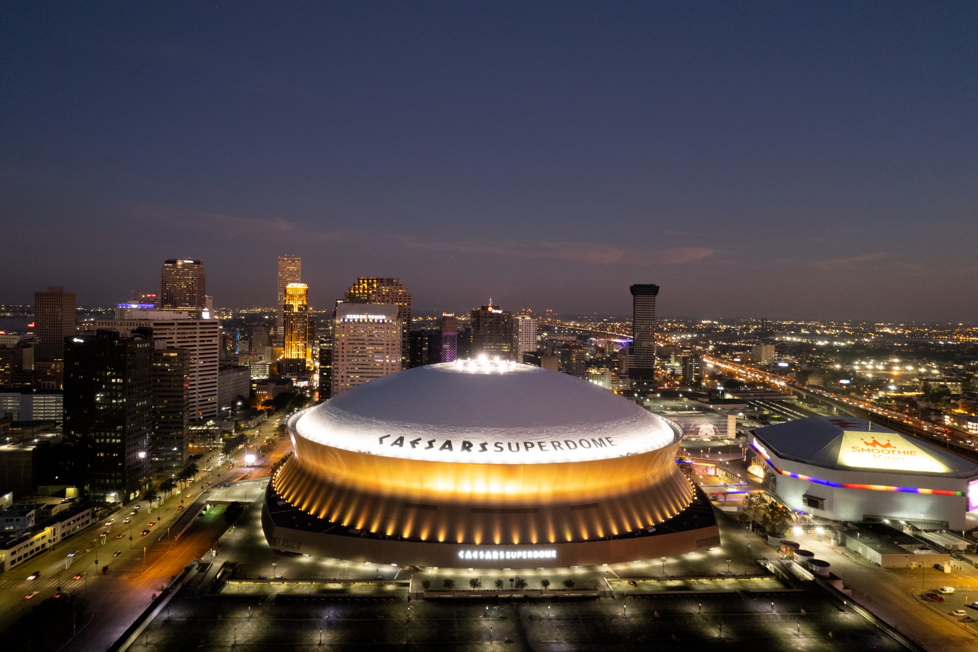 Caesars Superdome aerial view, New Orleans