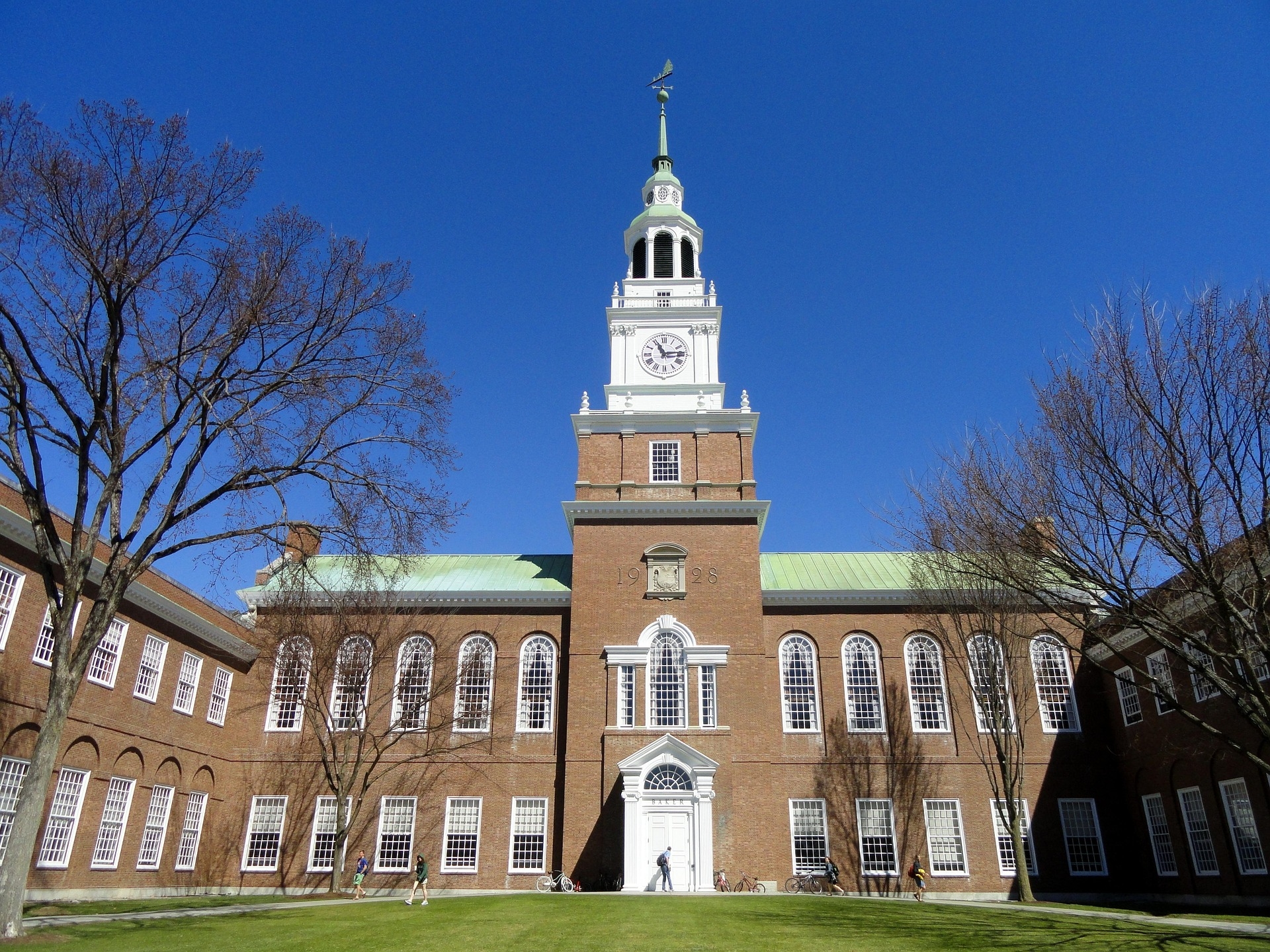 Dartmouth College bell tower in New Hampshire
