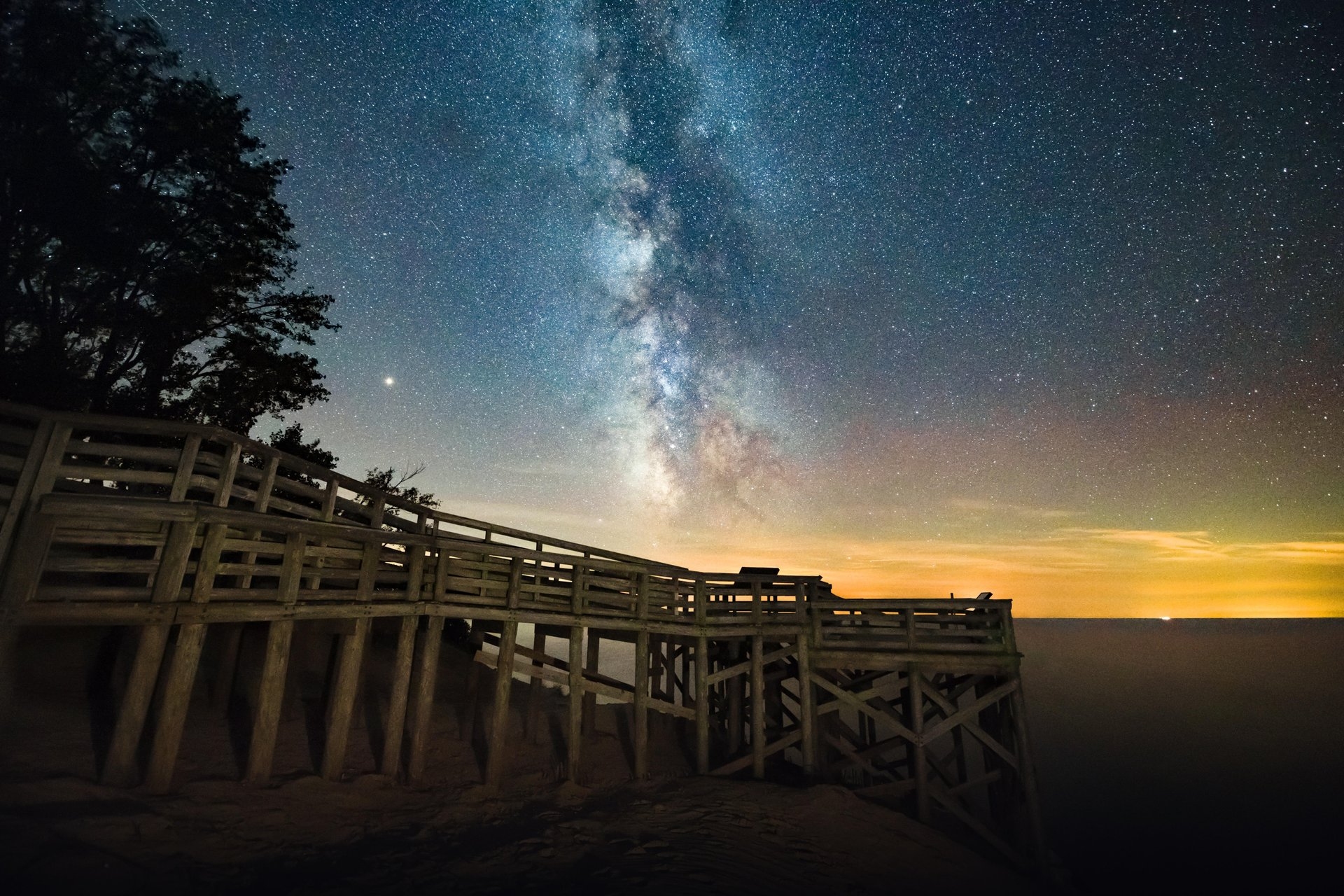 Milky Way view from Pierce Stocking Scenic Drive Overlook at Sleeping Bear Dunes National Lakeshore