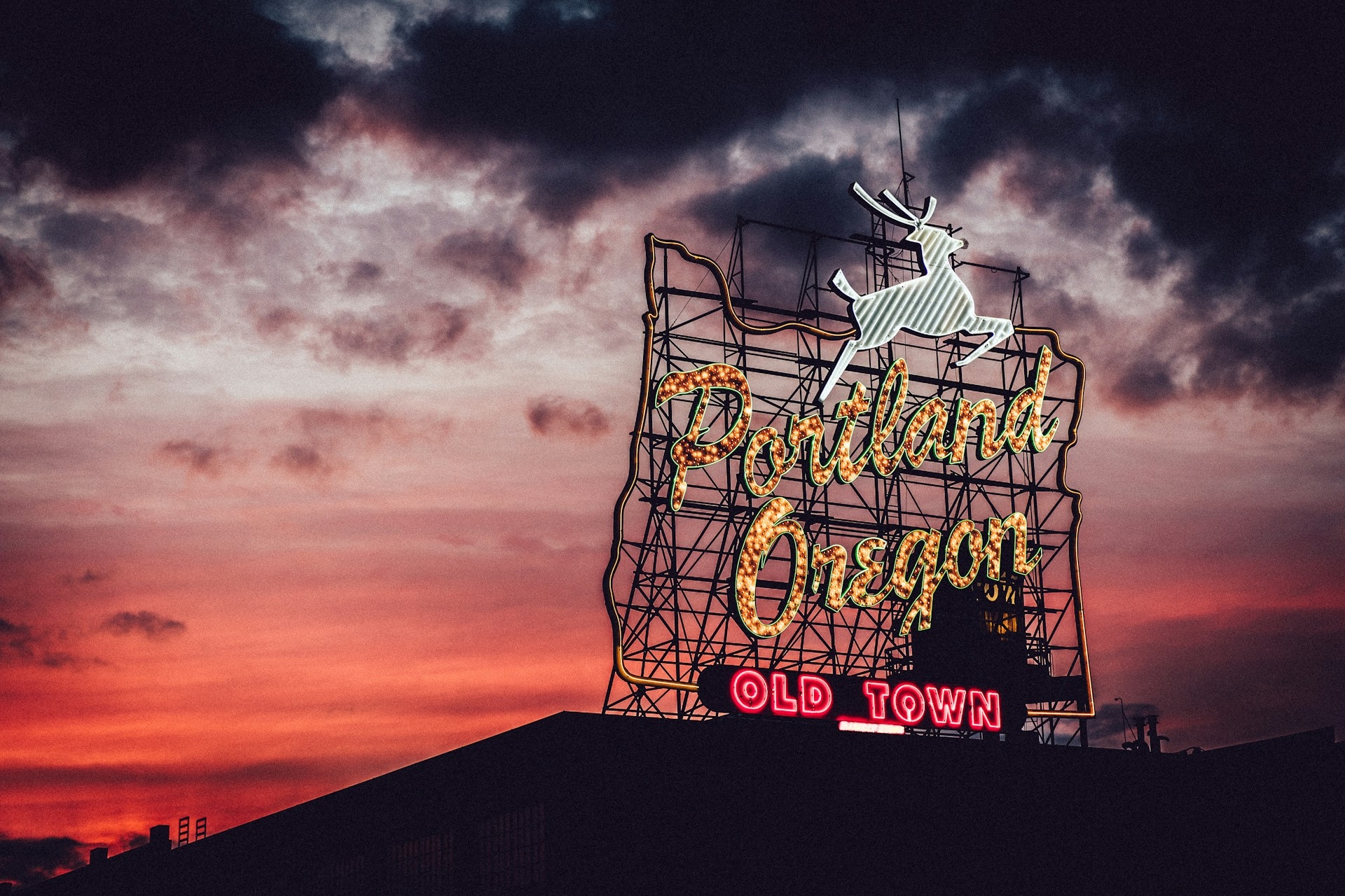 Portland Oregon Stag sign Old Town Image By cedric letsch unsplash