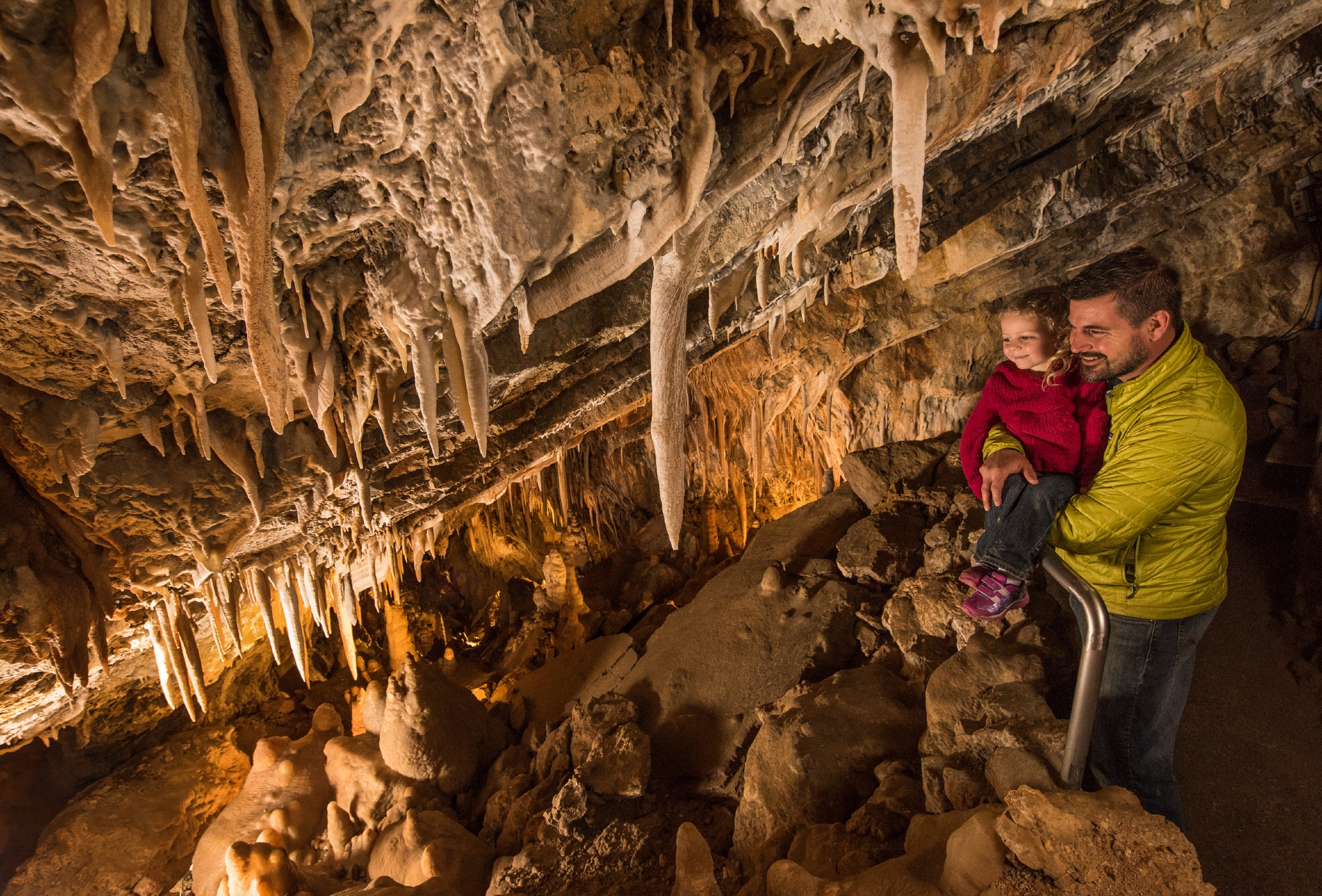 Glenwood Caverns Adventure Park Cave Tour Father Daughter at Kings Row Glenwood Caverns Glenwood Springs CO Image by Visit Glenwood Springs