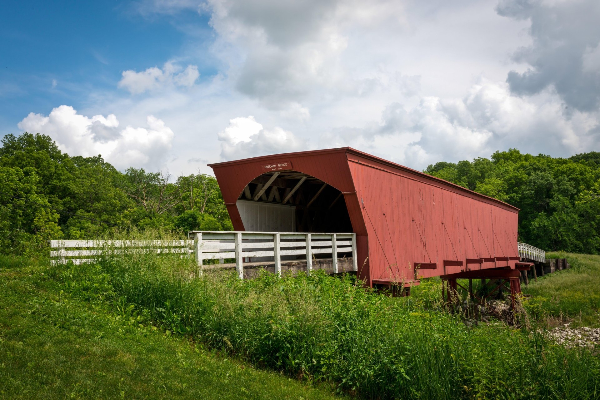 Roseman Covered Bridge Winterset Madison County Photo Credit Travel Iowa
