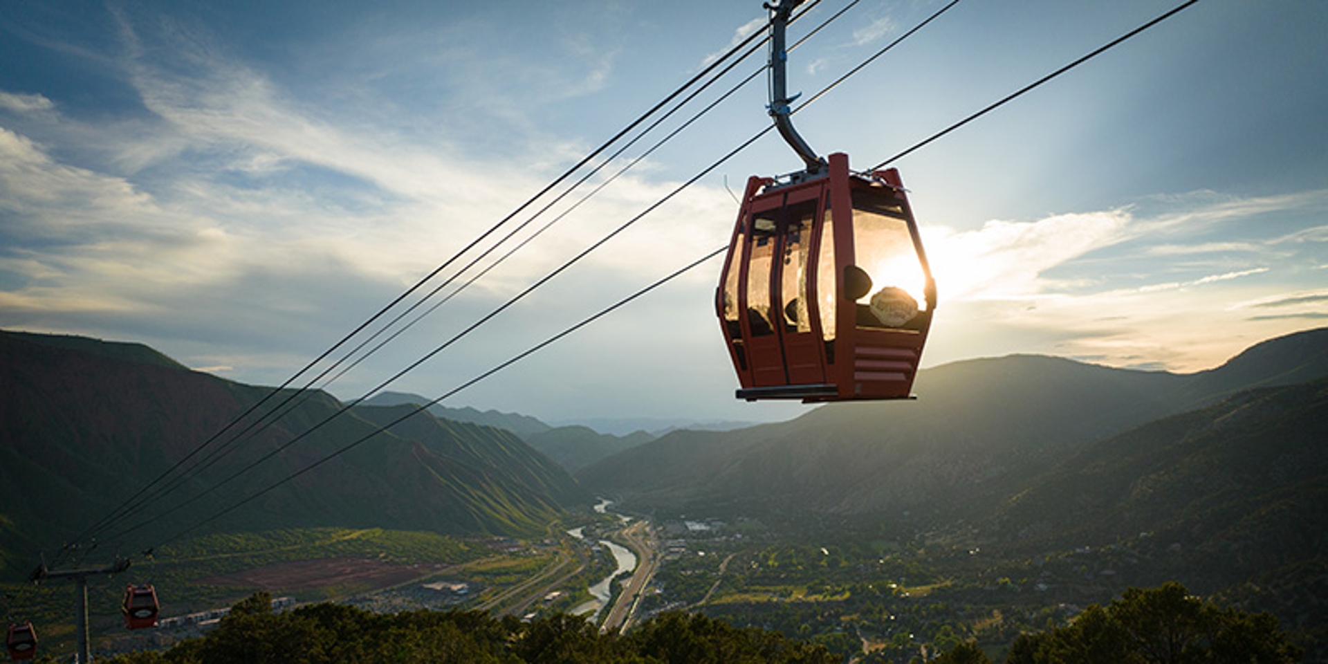 Gondola Cart Sunset at Glenwood Caverns Adventure Park CO Image By Visit Glenwood Springs