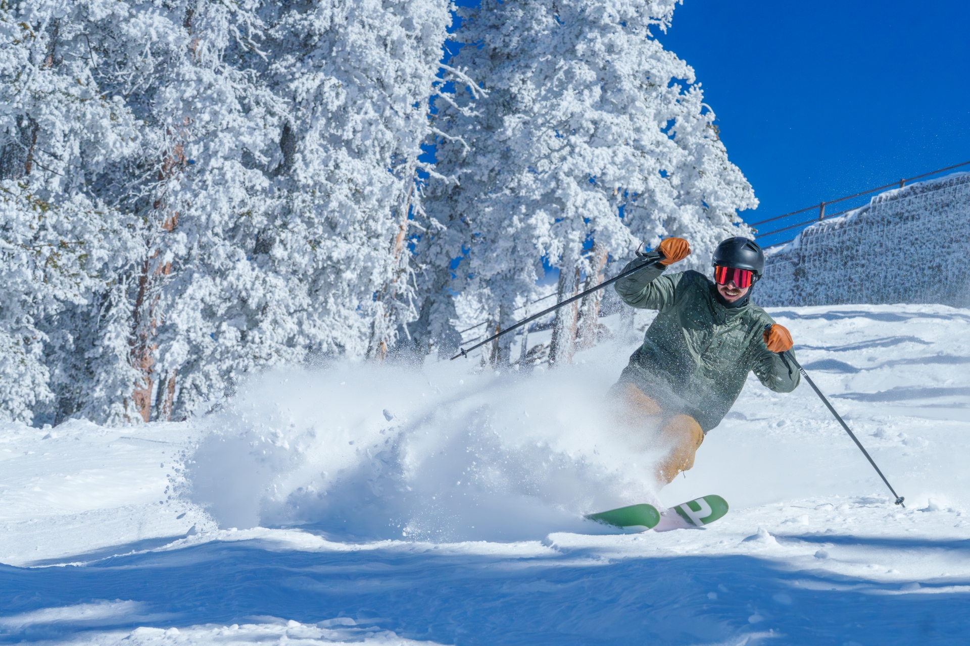 Skier Slashing Powder Snowbowl AZ Courtesy of Arizona Snowbowl Flagstaff AZ Credit Ryan Randazzo