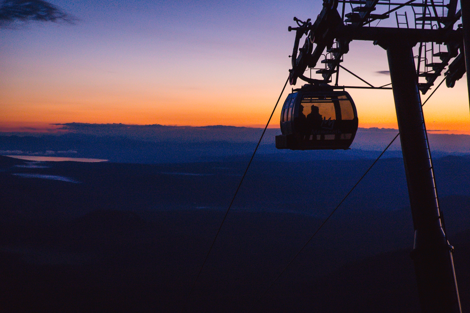 2015 Explore Mammoth Gondola at Sunset Mammoth Lakes CA Image By Mammoth Lakes Tourism