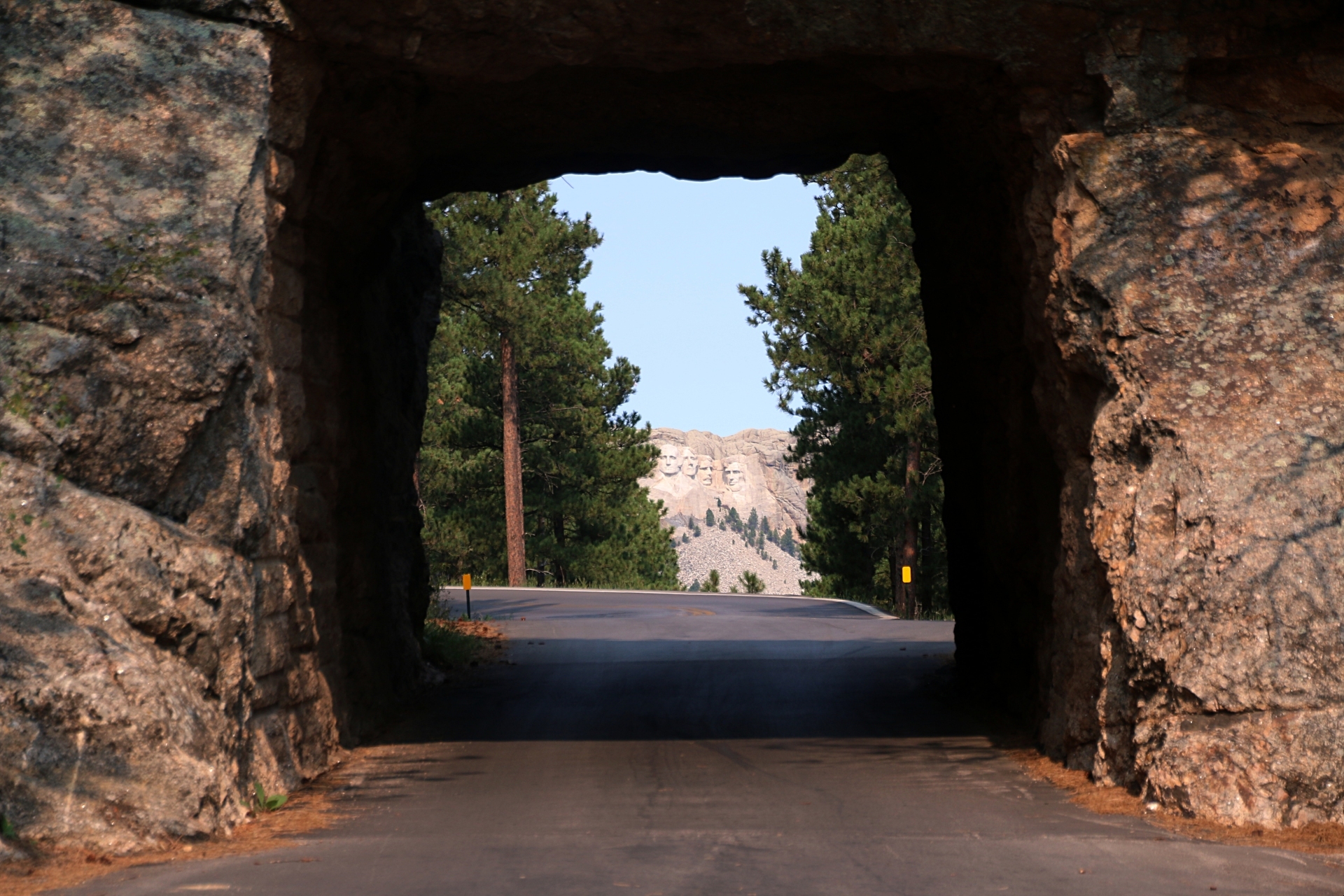 Iron Mountain Road through the tunnel with Mt Rushmore in the background South Dakota Image purchased from iStock 613324610