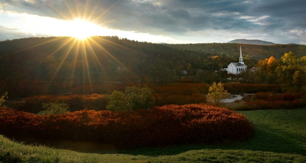 Stowe Community Church Main Street Stowe Image By dan mall unsplash scaled e1774916900412