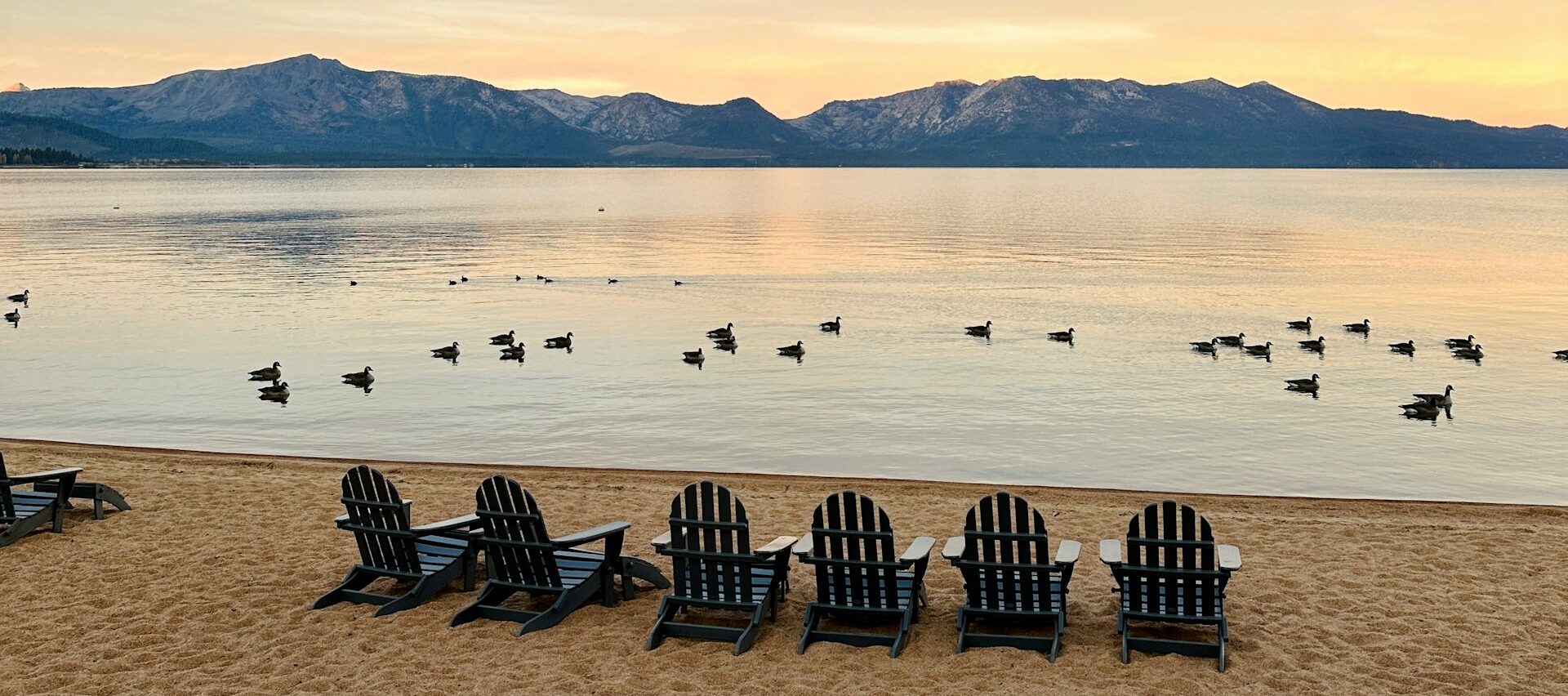 Lake Tahoe beach chairs in summer CA Image By aveedibya dey unsplash edited
