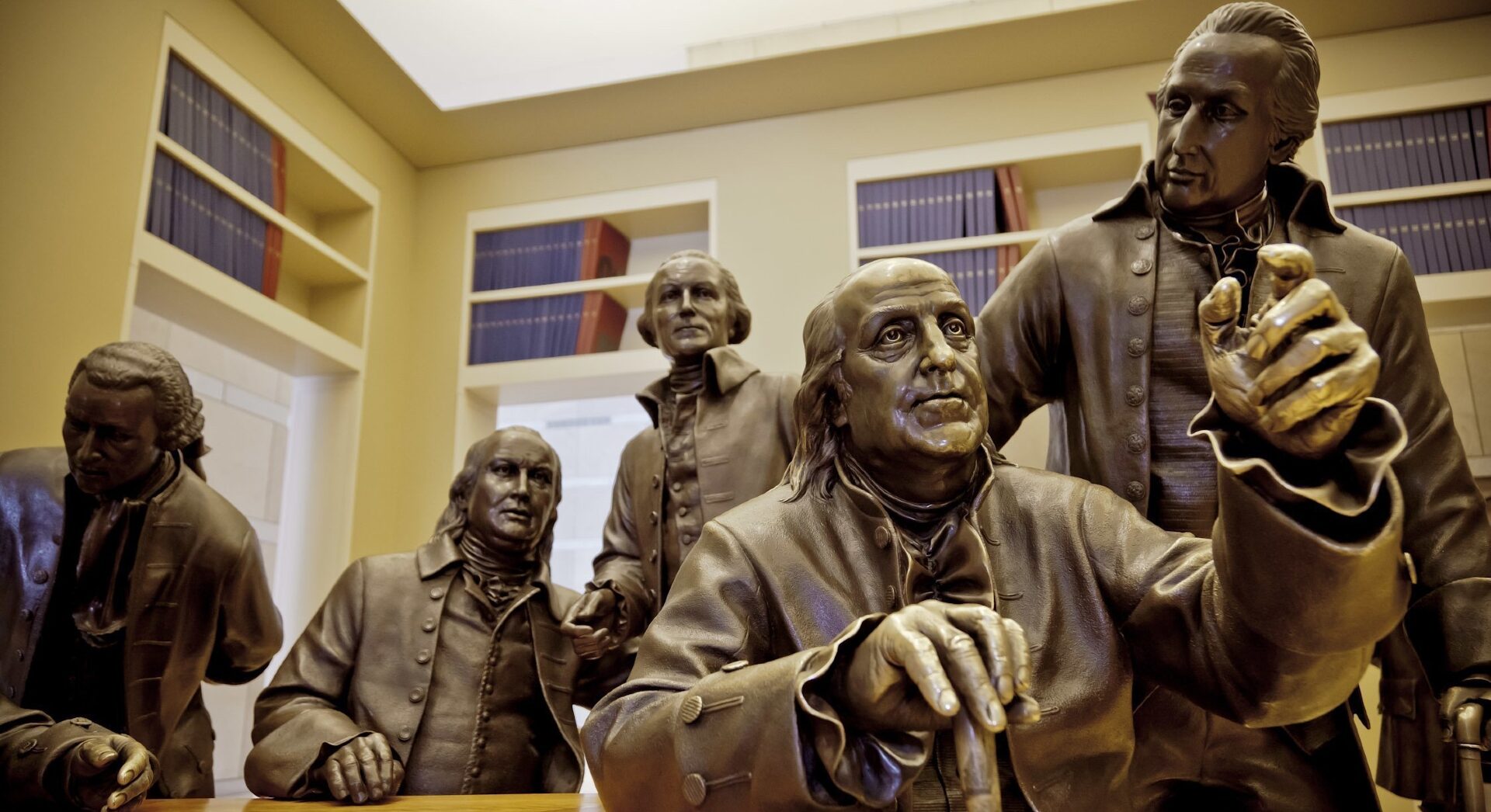 National Constitution Centre with statues of the founding fathers of the United States of America